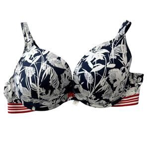 Calique Navy Red Floral Bra 44D - Stylish & Supportive